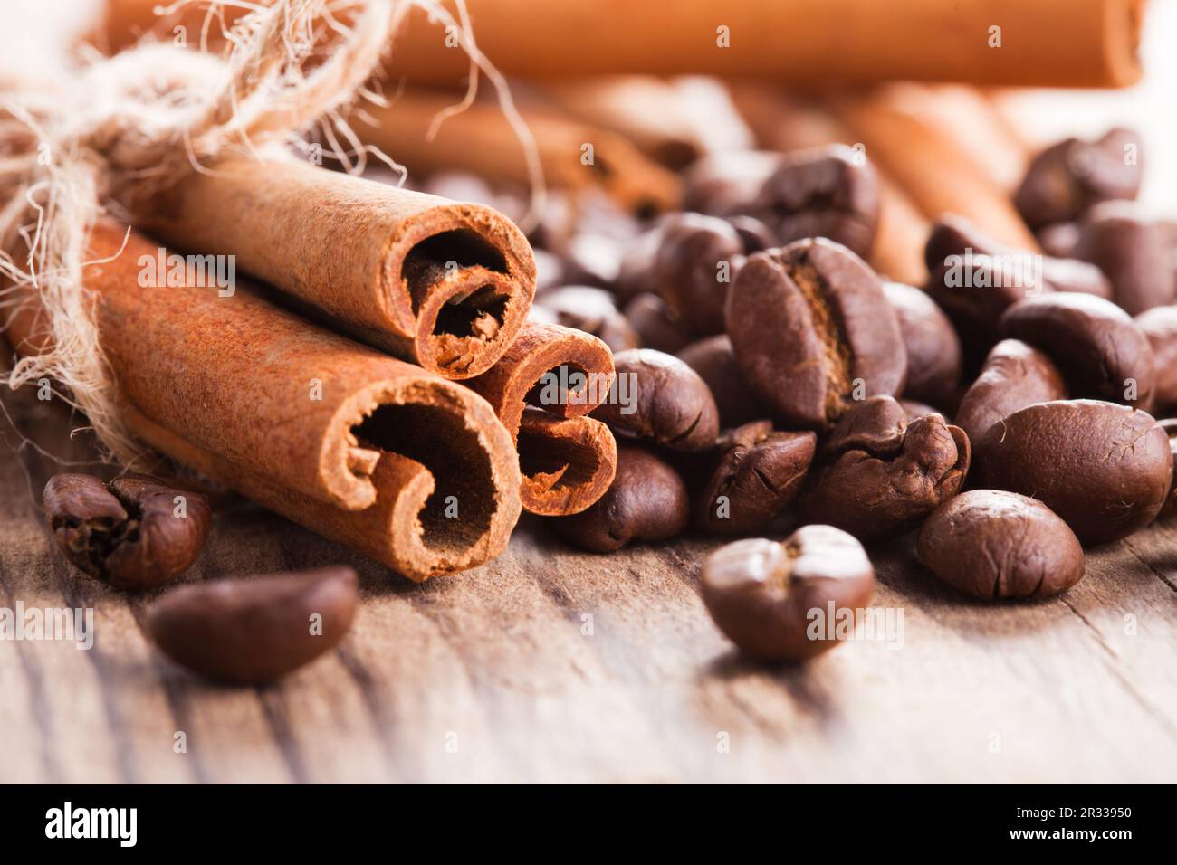 Kaffee und Zimt Stockfoto