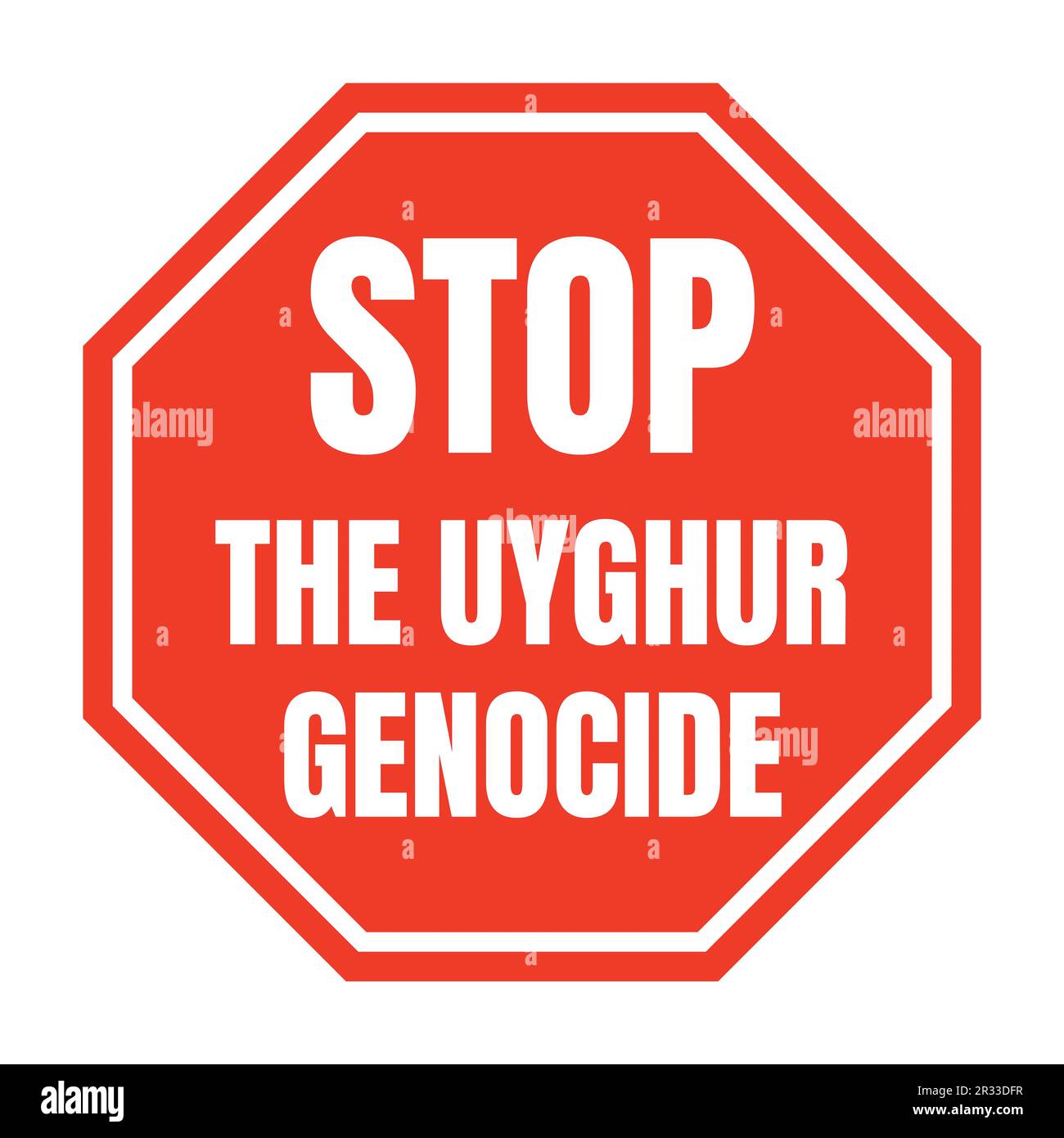 Stoppt das Symbol für den uigurischen Völkermord Stockfoto