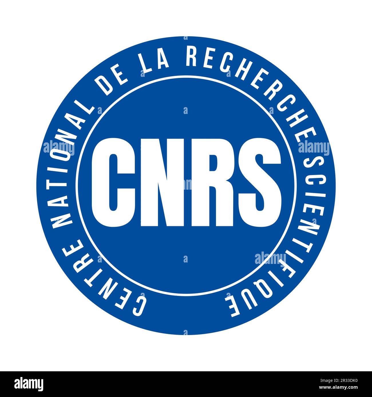 Französisches nationales Zentrum für wissenschaftliche Forschung Symbol CNRS in französischer Sprache Stockfoto