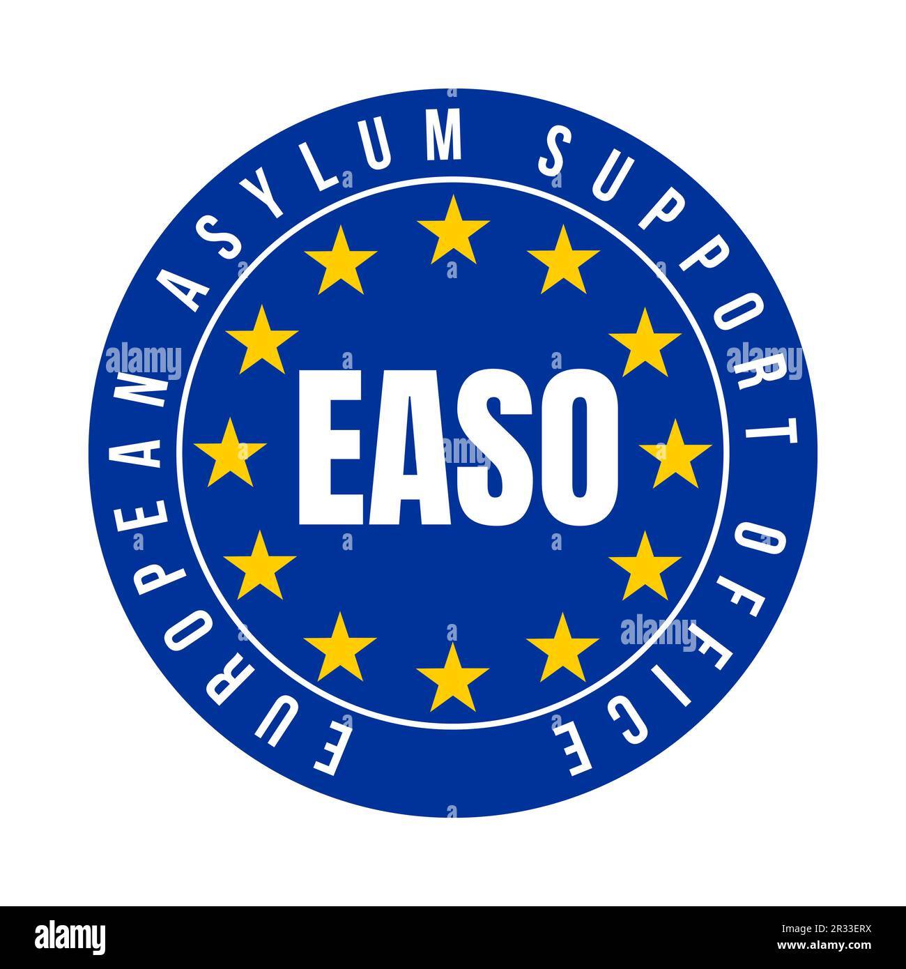 Symbol des Europäischen Unterstützungsbüros für Asylfragen des EASO Stockfoto