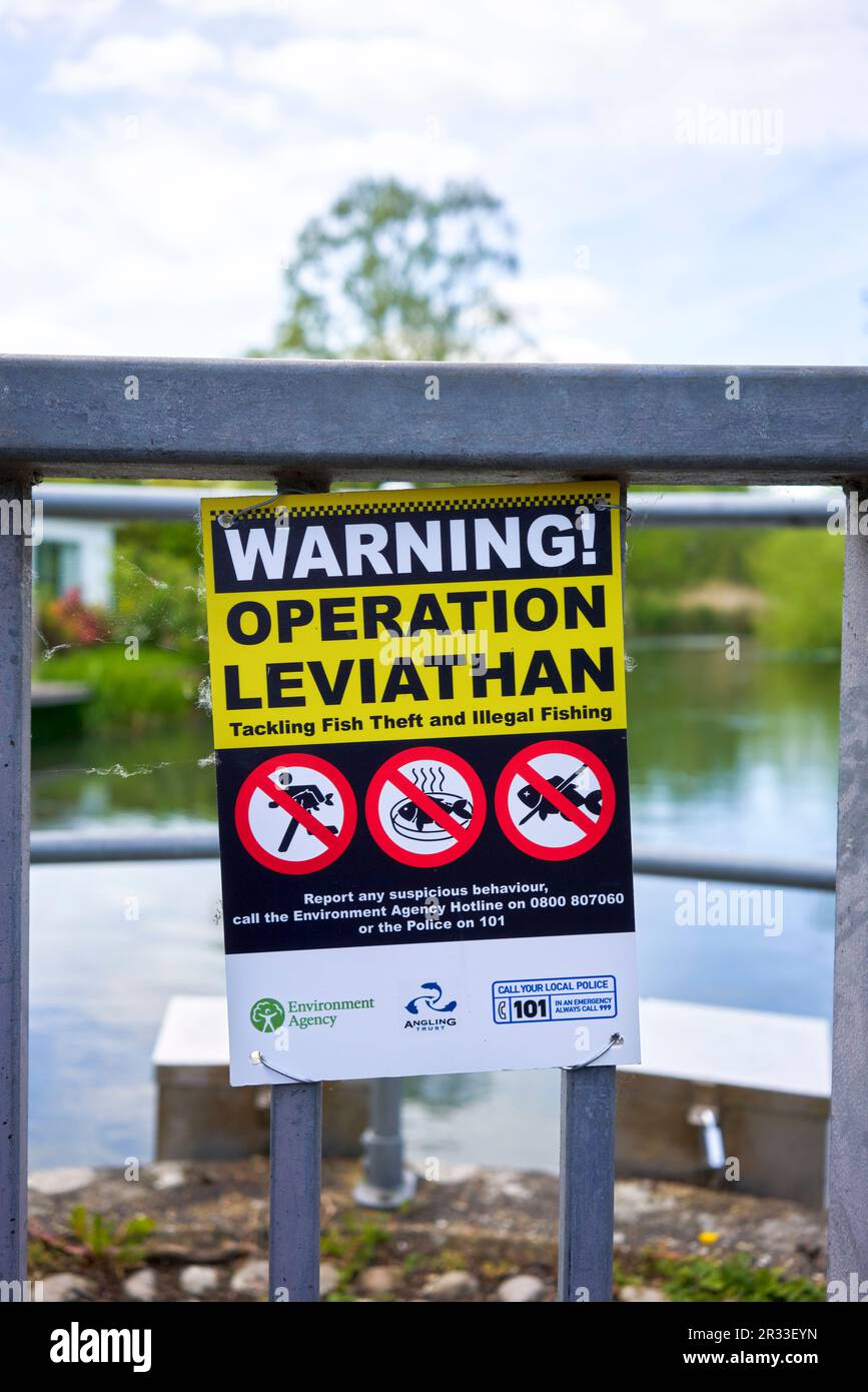 Operation Leviathan signiert Warnung vor den Strafen für illegalen Fischfang Stockfoto