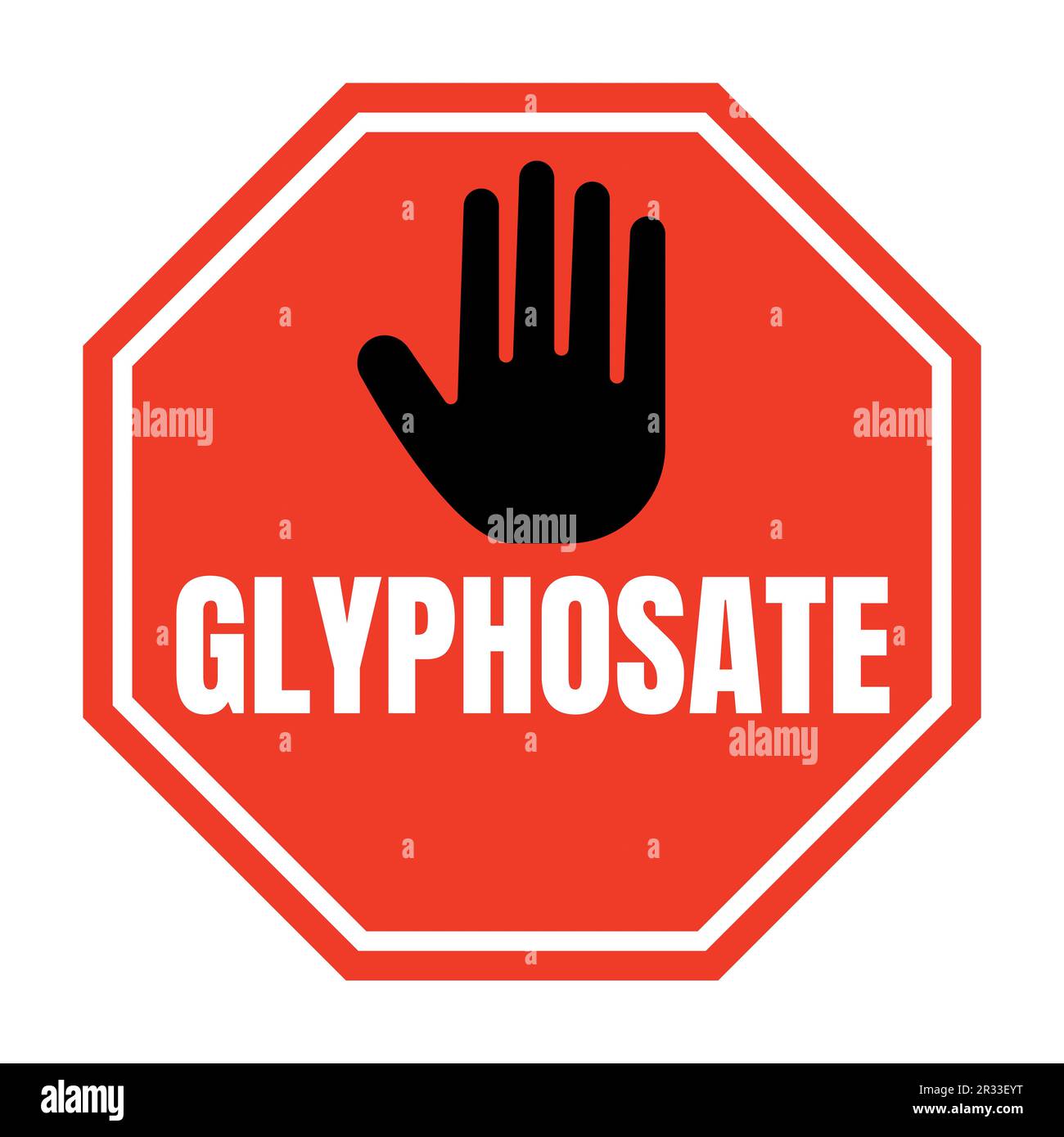 Symbol für das Stoppen der Glyphosat Stockfoto