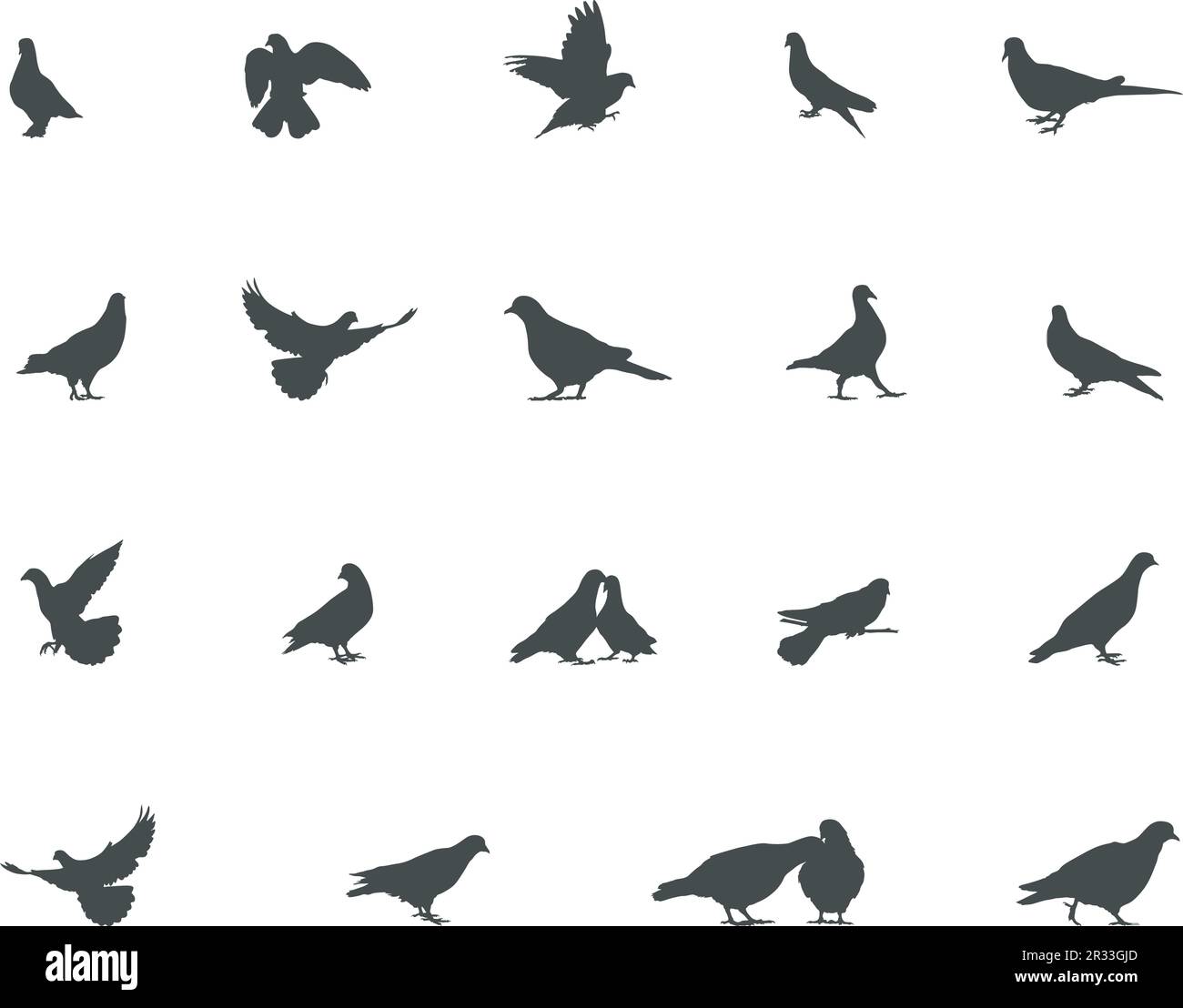 Silhouette „Taube“, Silhouette „fliegende Taube“, Silhouetten „Vogel“, „Taube Clipart“ Stock Vektor