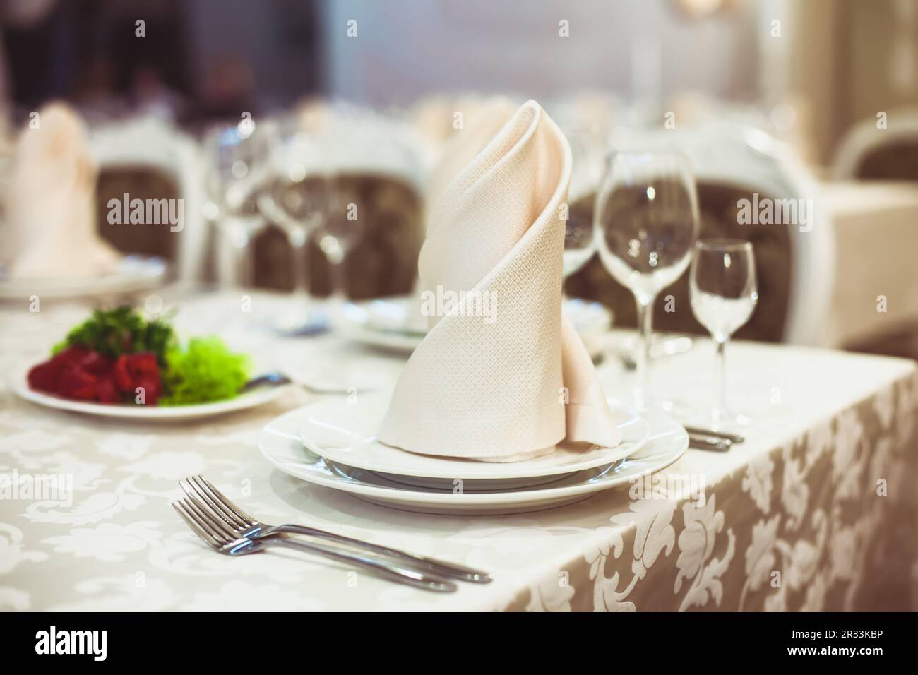 Restaurant serviert Stockfoto