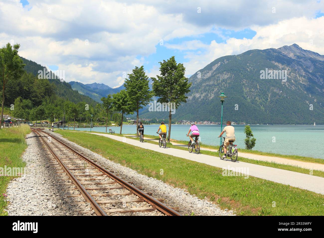 Radfahrer in Achensee, Tirol, Tirol Stockfoto