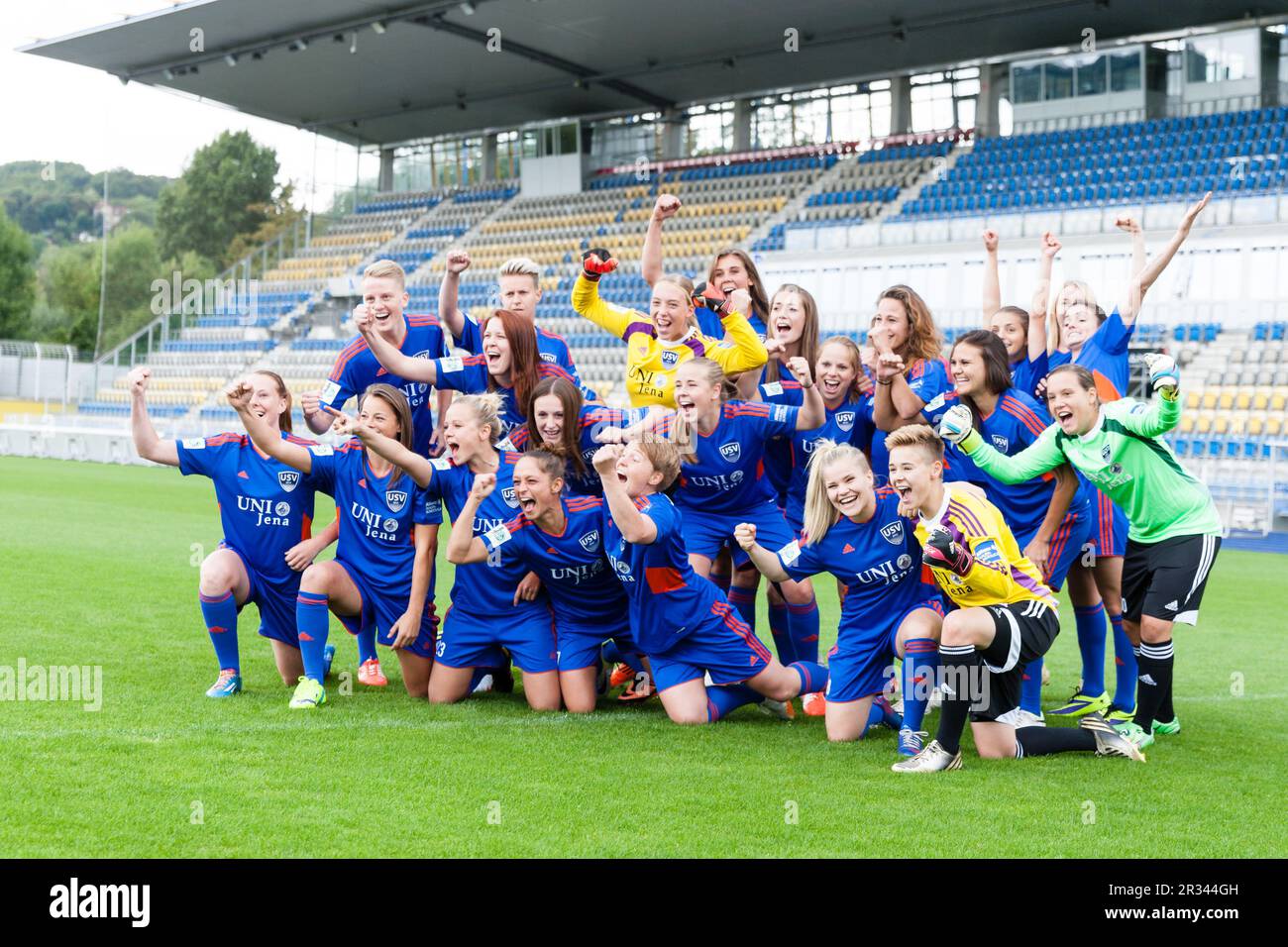 Fotojubel des Teams Stockfoto