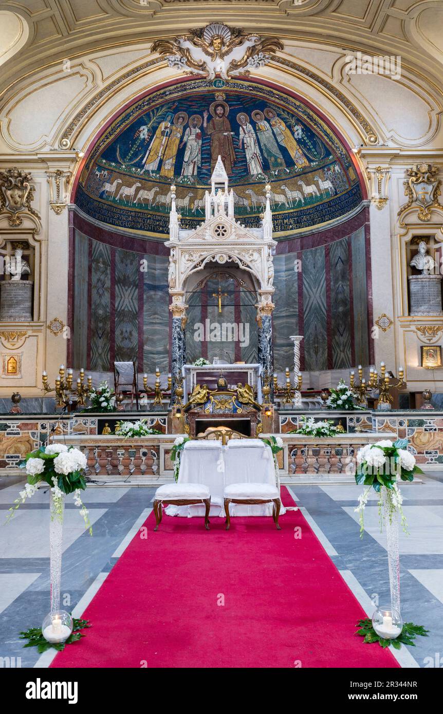 Altaraufbau, Santa Cecilia, Rom Stockfoto