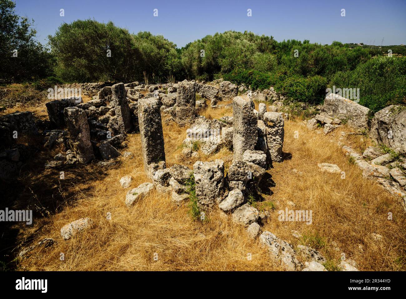 Yacimiento de Biniaiet o Sant Vicenç D Alcaidús, época postalayótica, 550-123 a.C, Maó. Menorca, Islas Baleares, España. Stockfoto