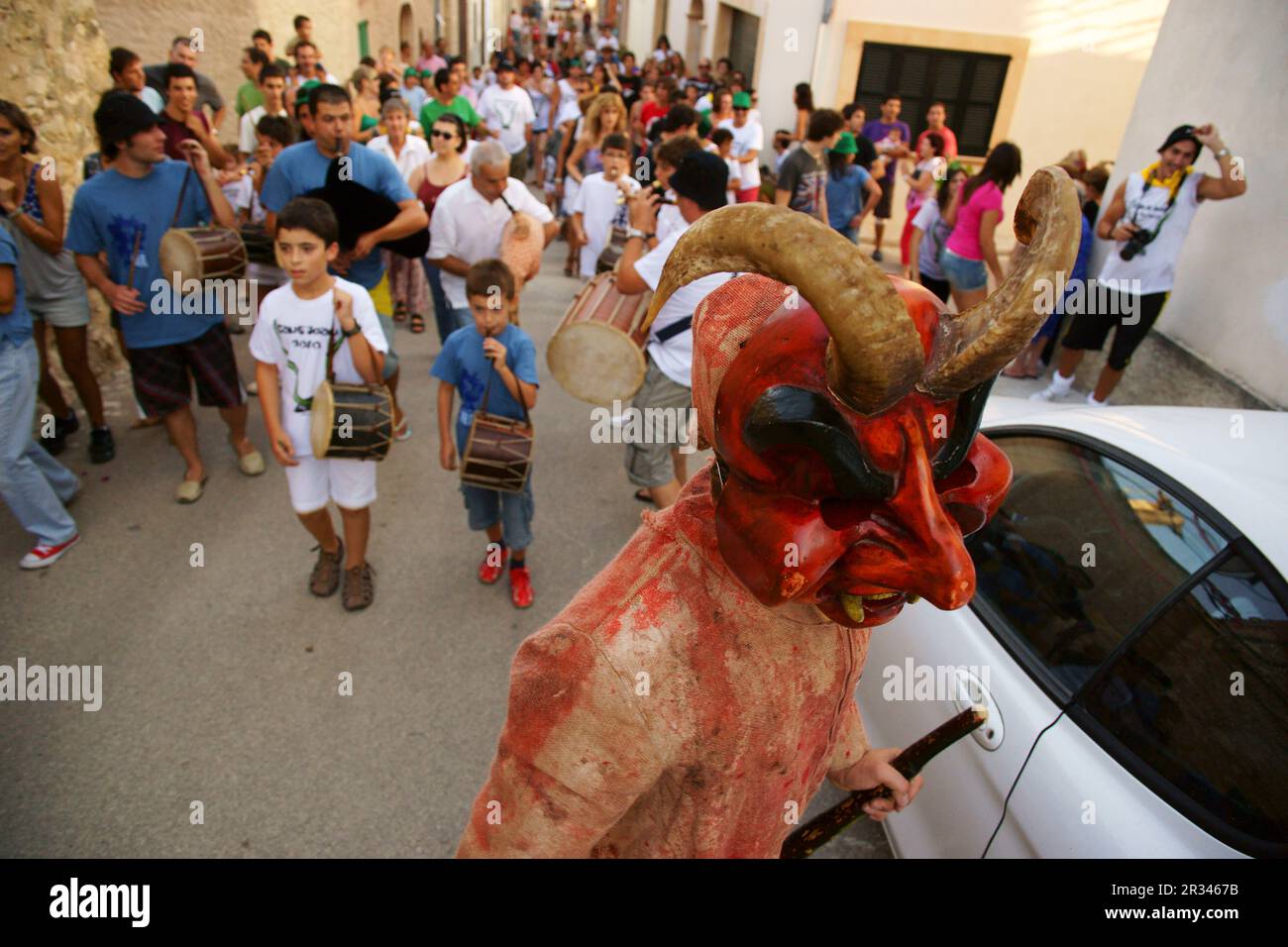 "Imonis' Durante las Fiestas de Sant Joan degollat. Sant Joan. Es Pla. Mallorca Illes Balears. España. Stockfoto
