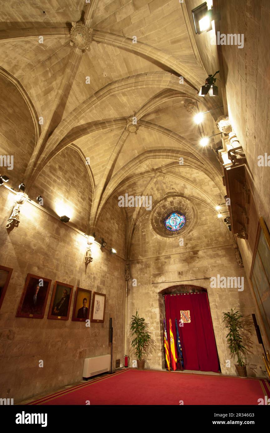 Kapelle der Llotja, 1600. Consolat de Mar (Sitz des Präsidenten des Gouverneurs Balear), Century XVII. Palma.Mallorca.Balearische Inseln. Spanien. Stockfoto