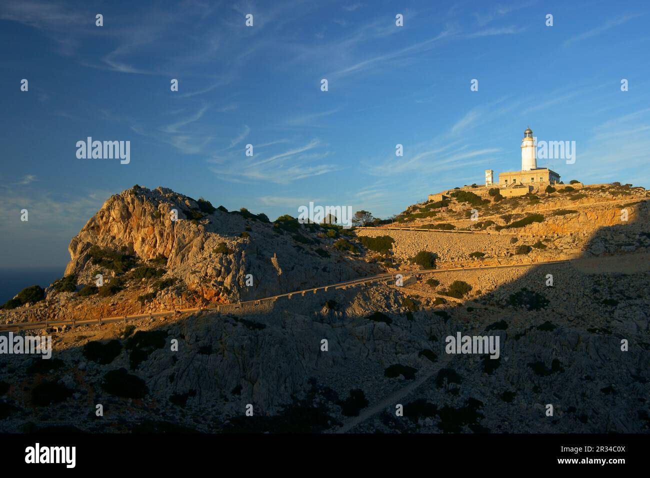 Faro de Formentor (1863). Cap de Formentor. Pollensa Mallorca Balearen. España. Stockfoto