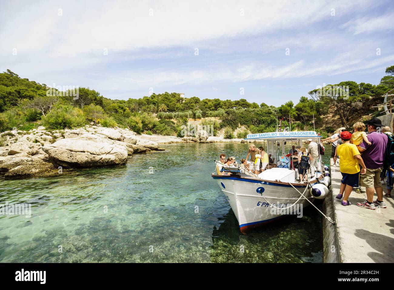 Puerto de Es Lledó. Parque Natural de Sa Dragonera. Isla Dragonera. Sierra de Tramuntana. Mallorca. Islas Baleares. Spanien. Stockfoto