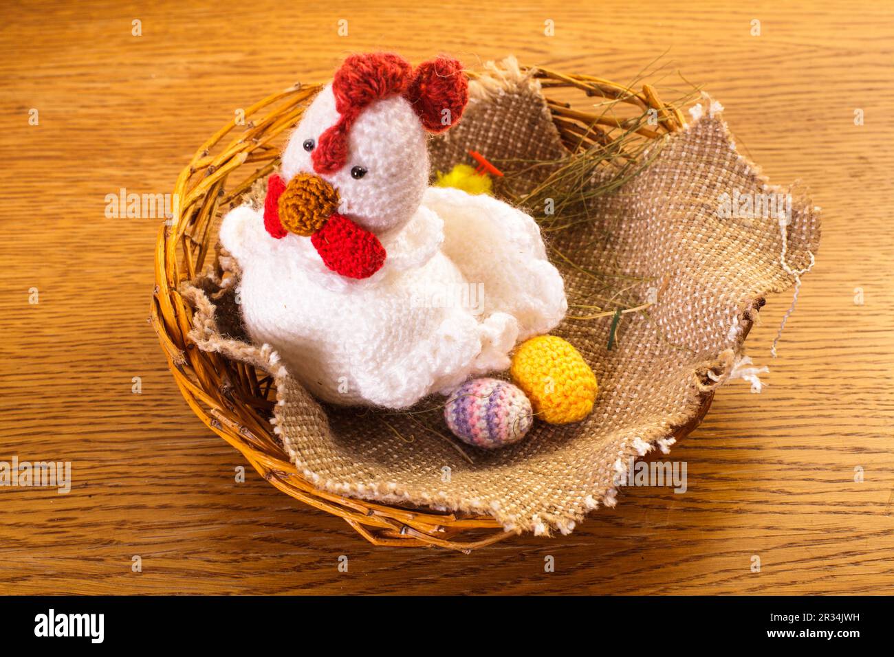 Gehäkeltes Huhn Stockfoto