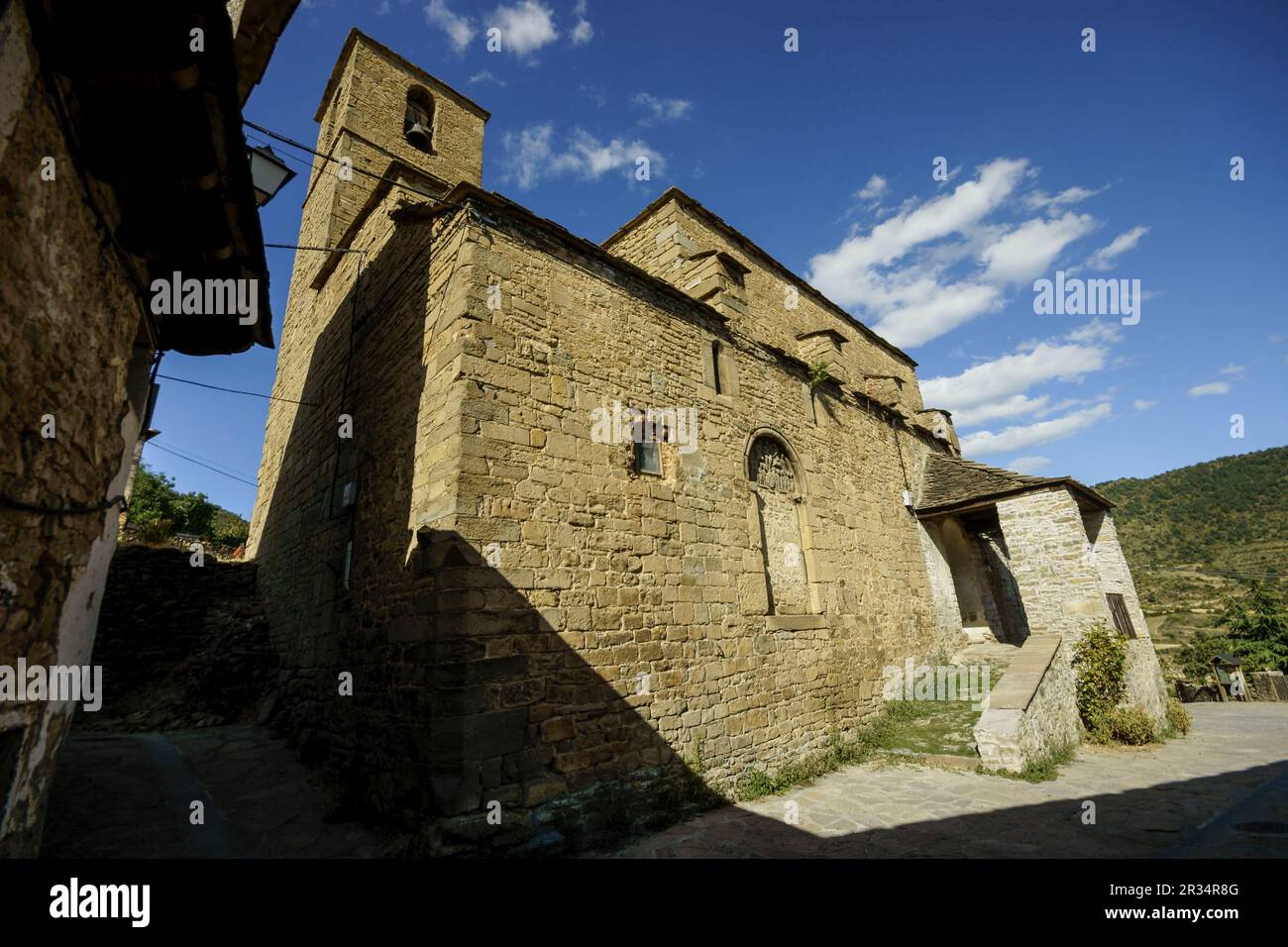 Iglesia de San Esteban.Botaya.Serrablo.Huesca.Cordillera Pirenaica. Navarra.España. Stockfoto