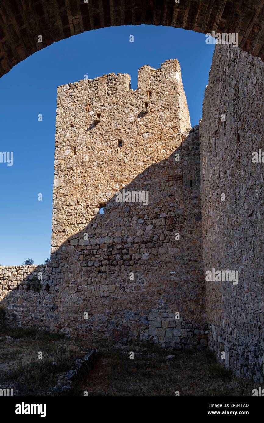 torre del homenaje, Castillo de Gormaz, Siglo X, Gormaz, Soria, Comunidad Autónoma de Castilla, Spanien, Europa. Stockfoto