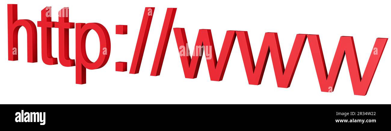 http-Internet-Webadresse in der Suchleiste des Browsers. Isoliert auf weiß Stockfoto