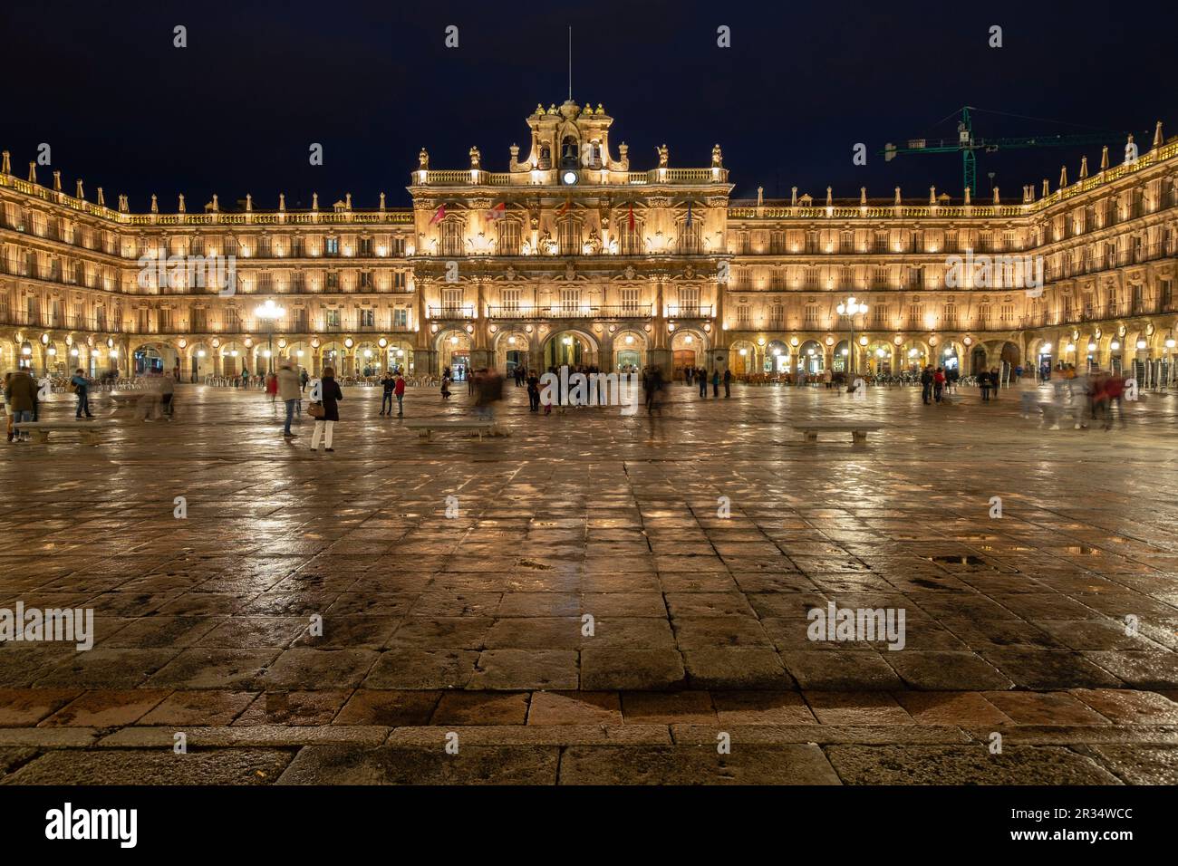 Plaza Mayor, construida en el año 1729 Al 1756, estilo Barroco, Salamanca, Comunidad Autónoma de Castilla y León, Spanien. Stockfoto