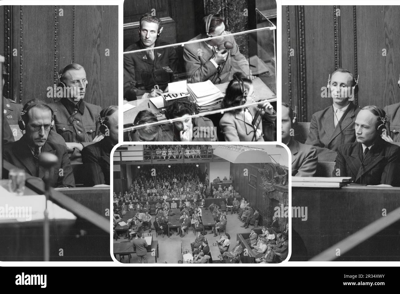 Die berühmten Nürnberger Prozesse von 1945, die die Nazi-Verbrecher vor Gericht stellten. Stockfoto