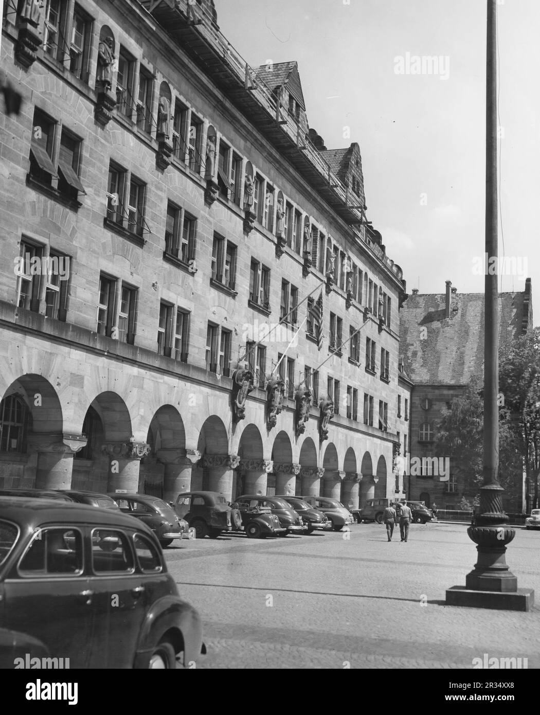 Das berühmte Gericht in Nürnberg, wo 1945 der Prozess gegen Nazi-Kriegsverbrecher stattfand. Stockfoto