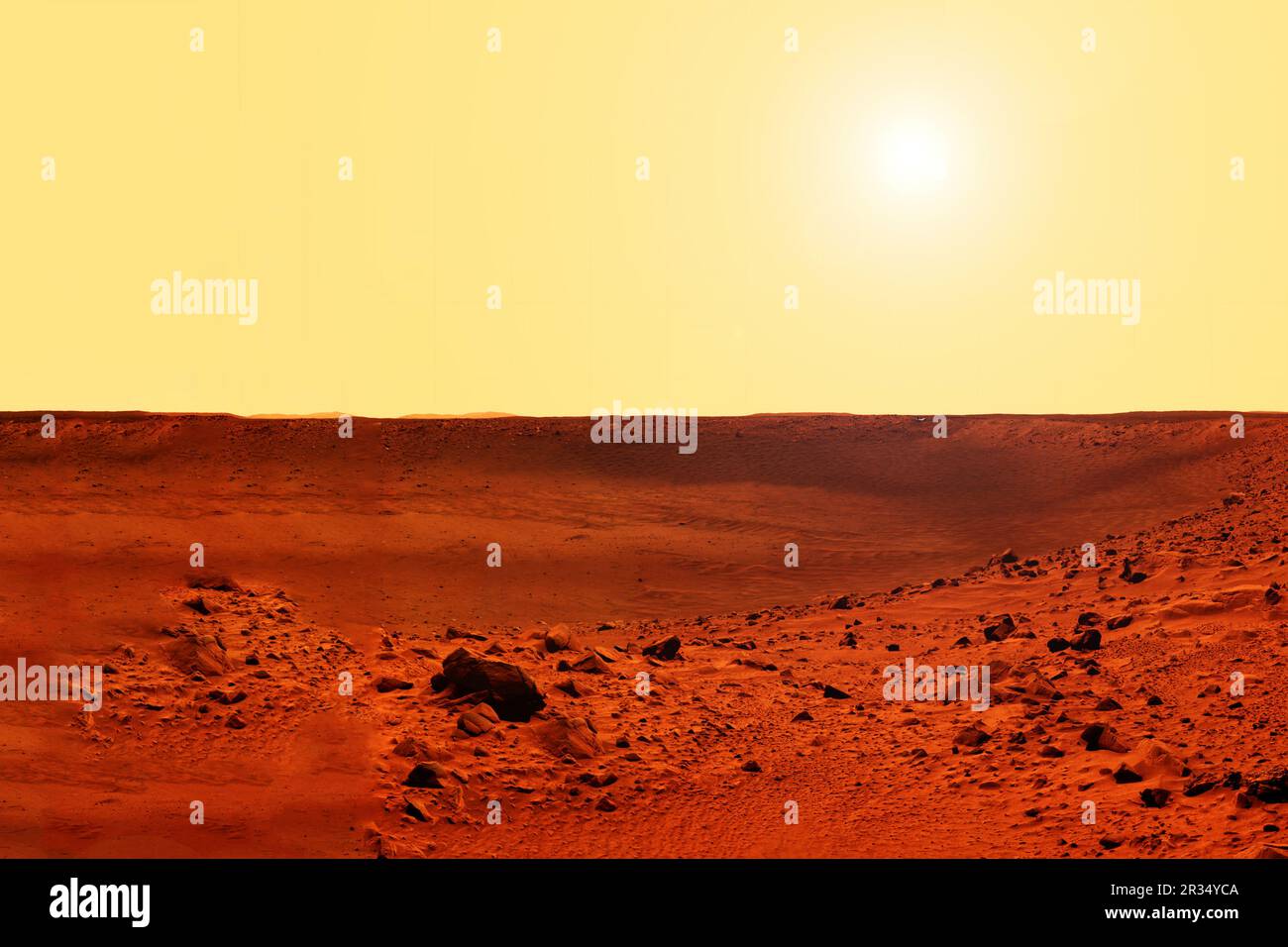 Oberfläche des Planeten Mars. Elemente dieses Bildes, die der NASA entsprechen. Hochwertiges Foto Stockfoto