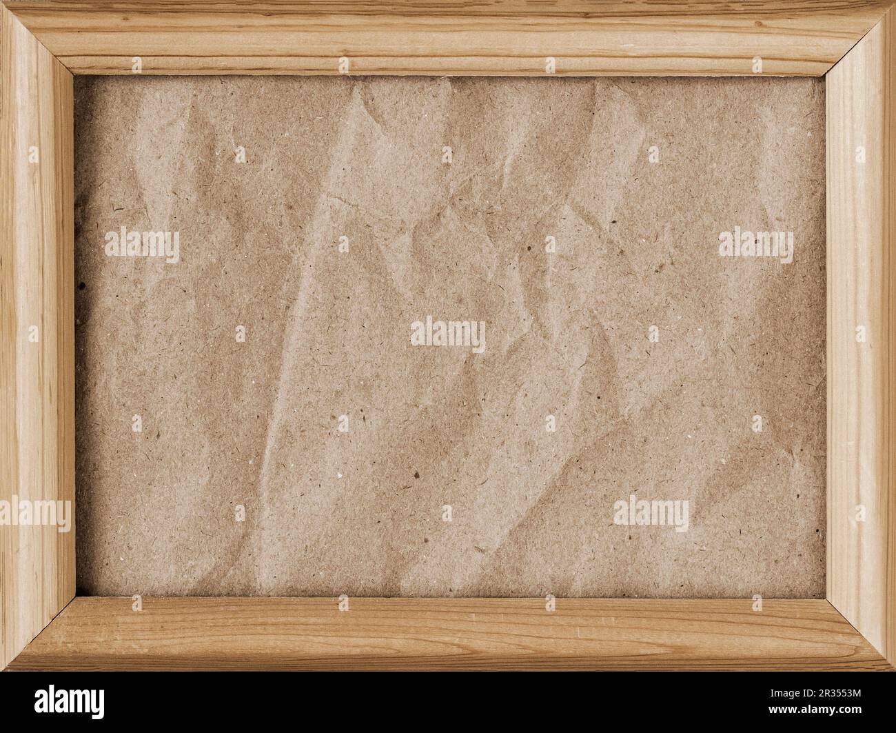 Bastelpapier in einem gemusterten Bilderrahmen im Vintage-Stil mit leerem Feld für Ihr Design. Hintergrund, Kopierbereich Stockfoto