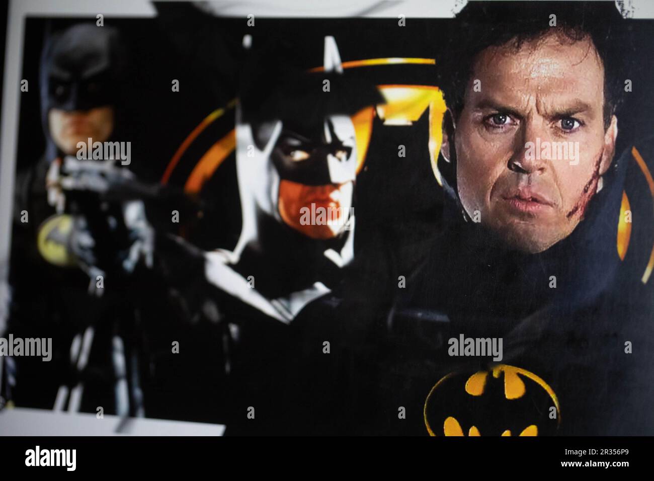 Schauspieler Micheal Keaton als Batman Stockfoto