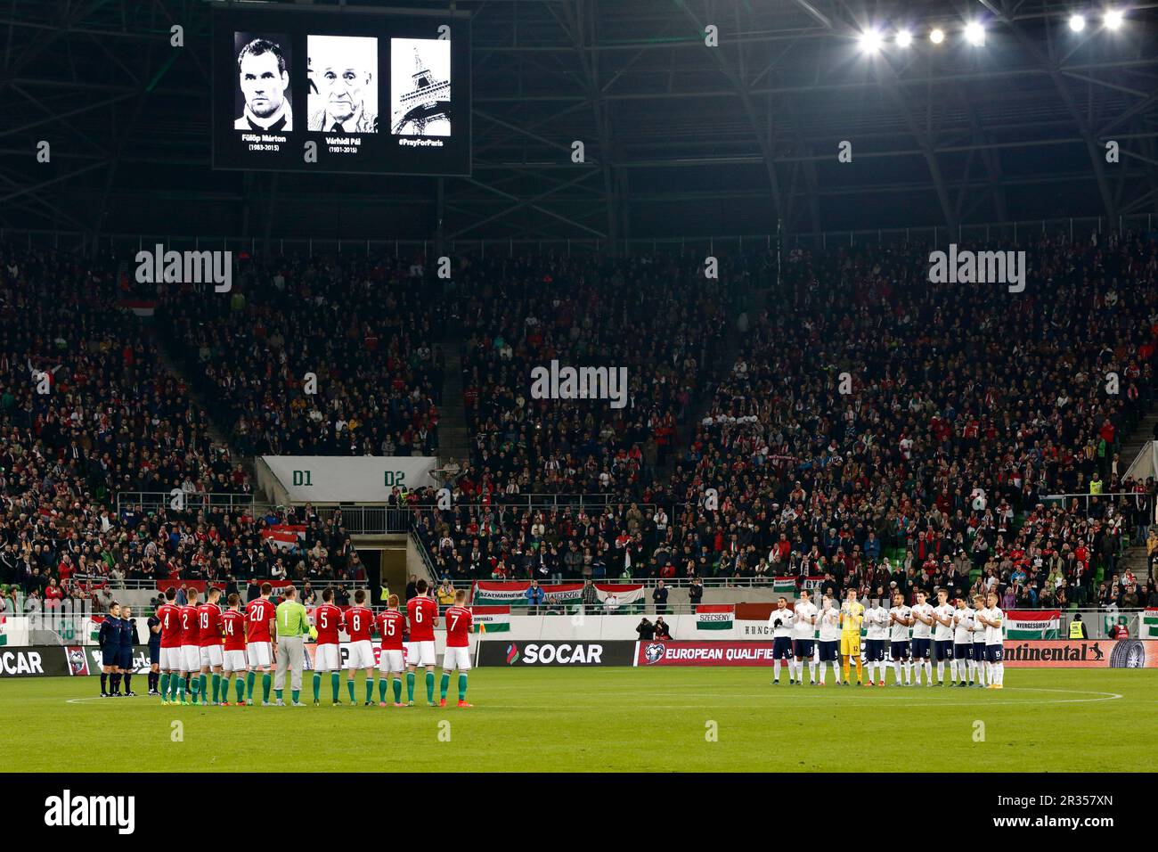 Ungarn gegen Norwegen UEFA Euro 2016 Qualifier Play-off-Fußballspiel Stockfoto