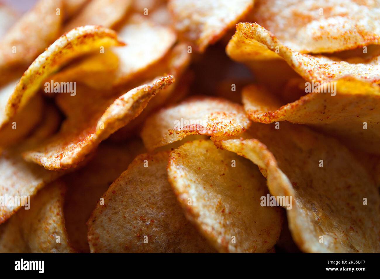 Kartoffelchips - Nahaufnahme Stockfoto