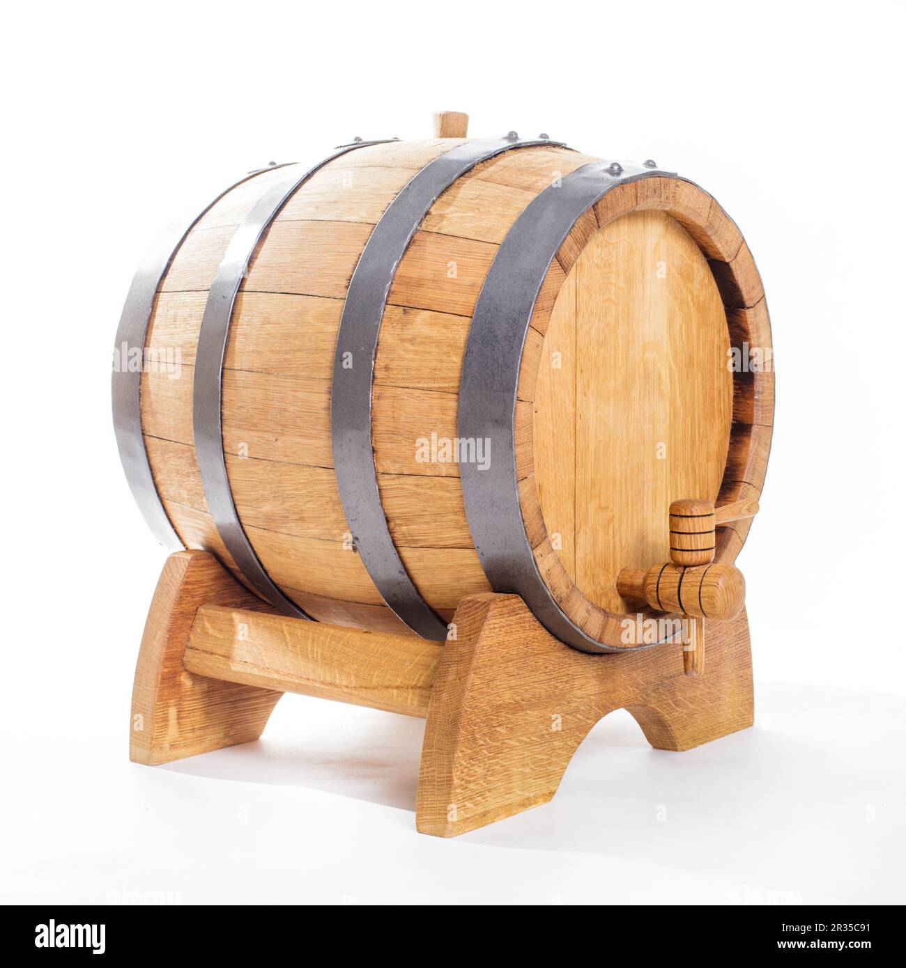 Holzfass für Wein Stockfoto