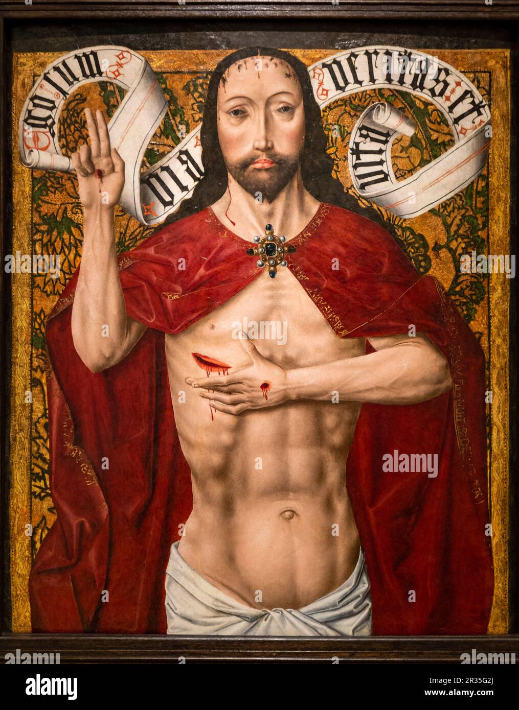 Diego de la Cruz, Christ of Mercy, 1485, Öl auf Tafel, Museo de Bellas Artes, Bilbao, Spanien. Stockfoto