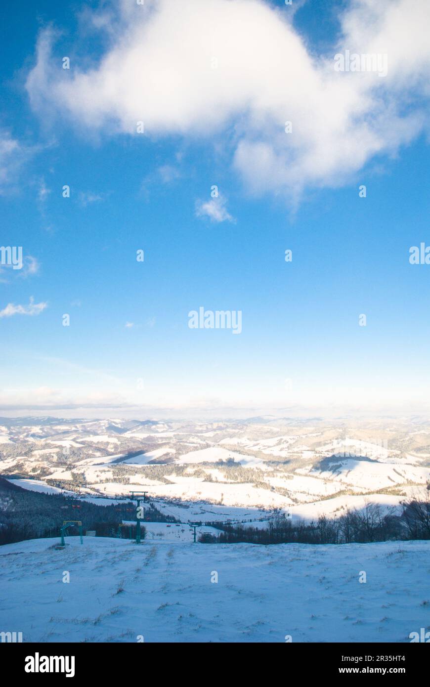 Snow Wind in Bergen Stockfoto