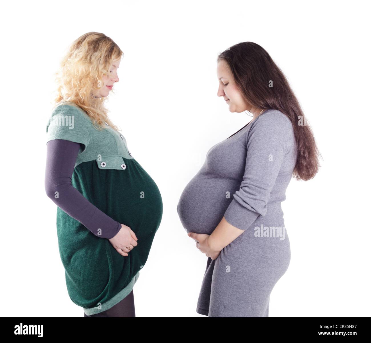Zwei schwangere Frauen Stockfoto