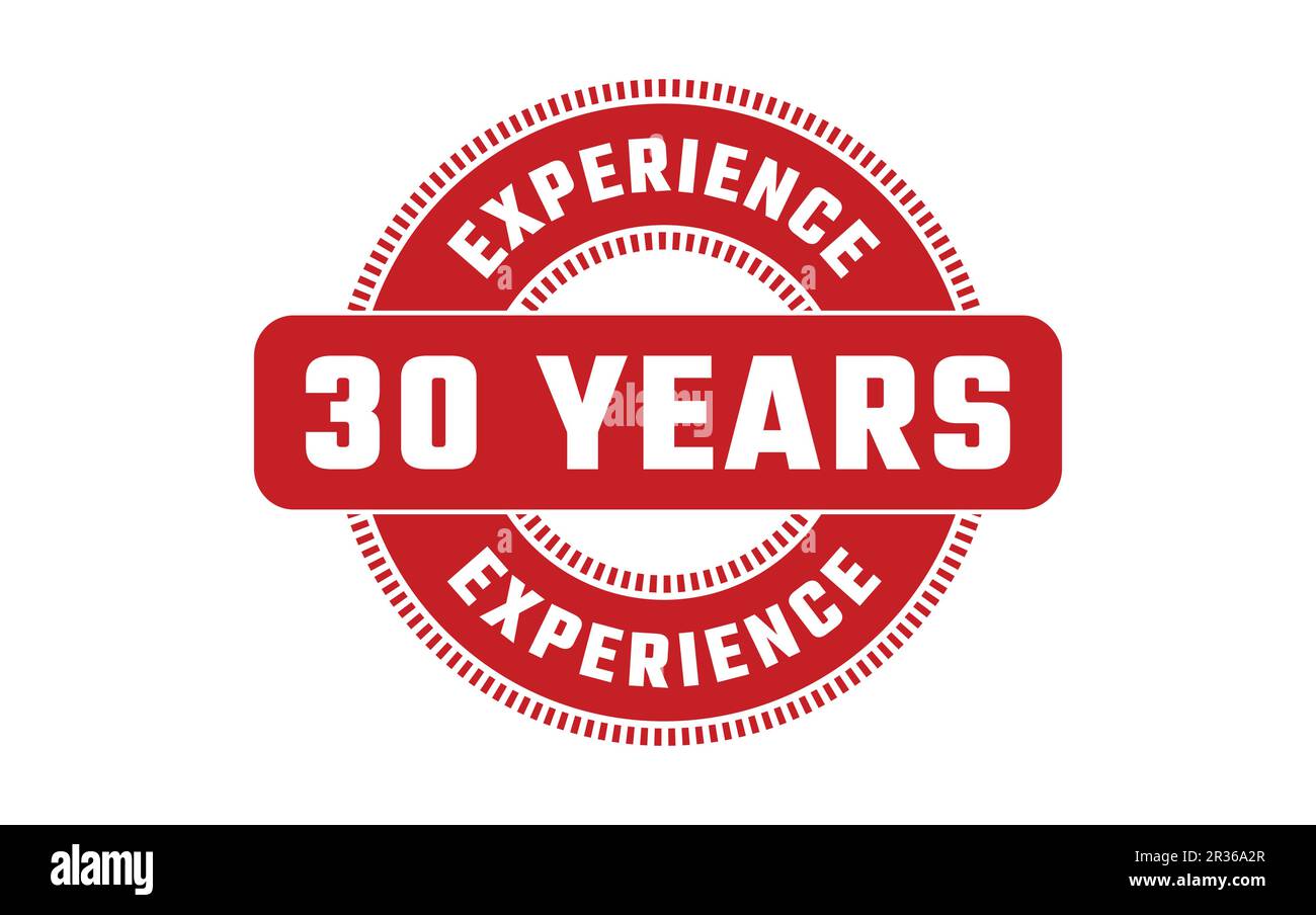30 Jahre Erfahrung Mit Gummistempel Stock Vektor