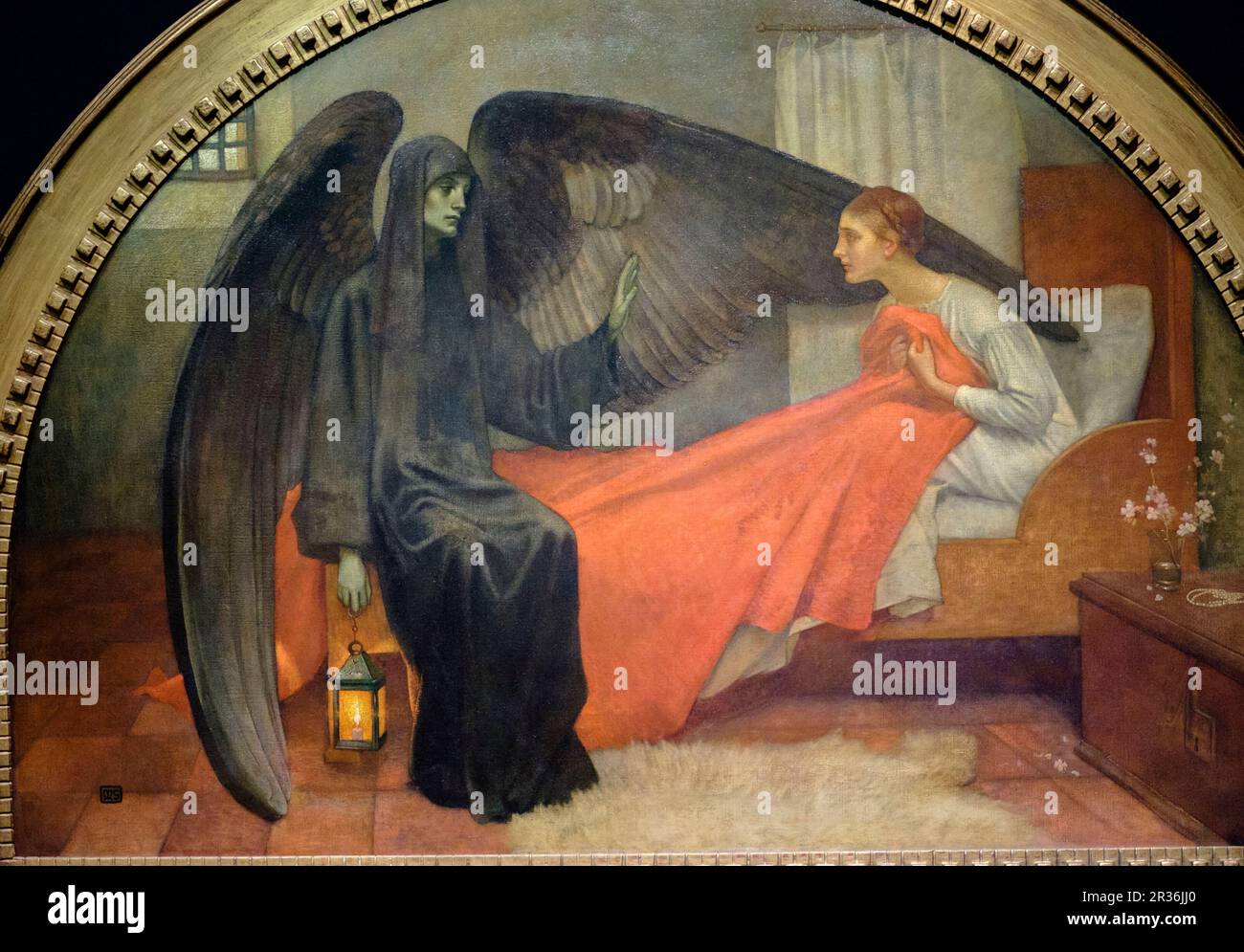 La Jeune fille et la mort, Marianne Stokes ,1900, Museo de Orsay, Ministerio de Cultura y Comunicación Francés, Paris, Frankreich in Westeuropa. Stockfoto