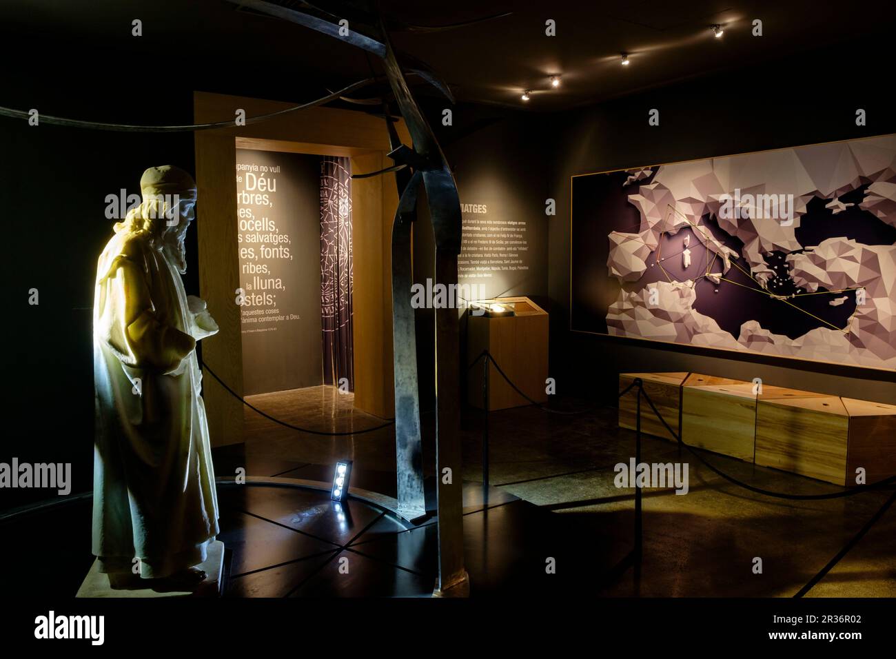 Exposicion El Viaje de Ramon Llull, Museo Diocesano de Mallorca, Palma, Mallorca, Balearen, Spanien. Stockfoto