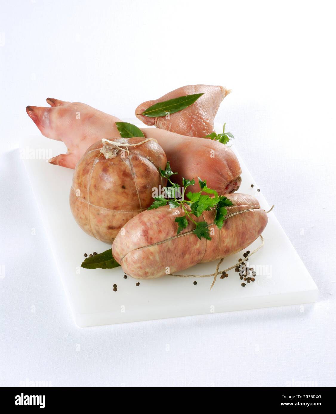 Cotechino e Zampone (Würstchen und gefüllte Schweinetrotter, Italien) Stockfoto