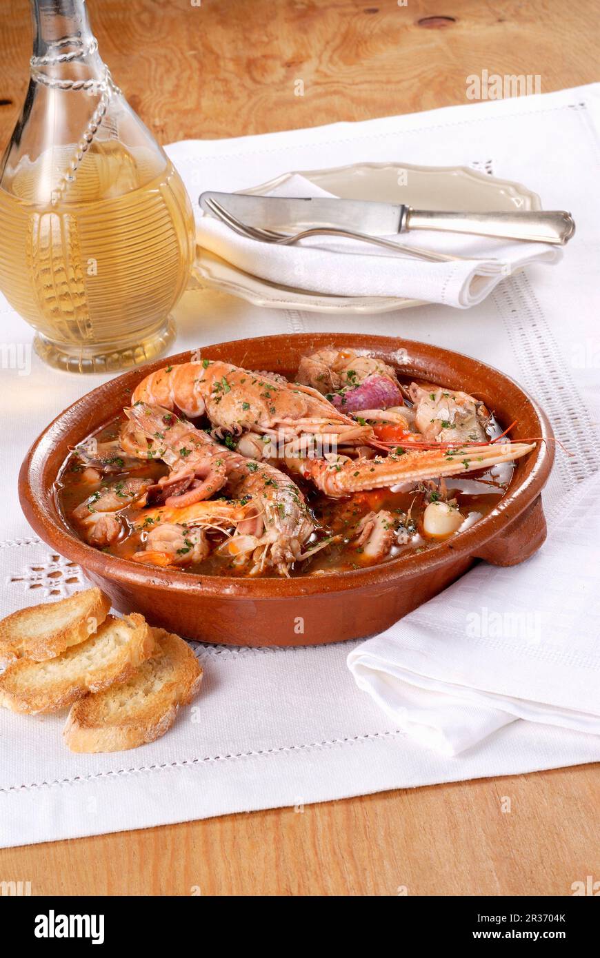 Brodetto (italienischer Eintopf mit Meeresfrüchten) Stockfoto