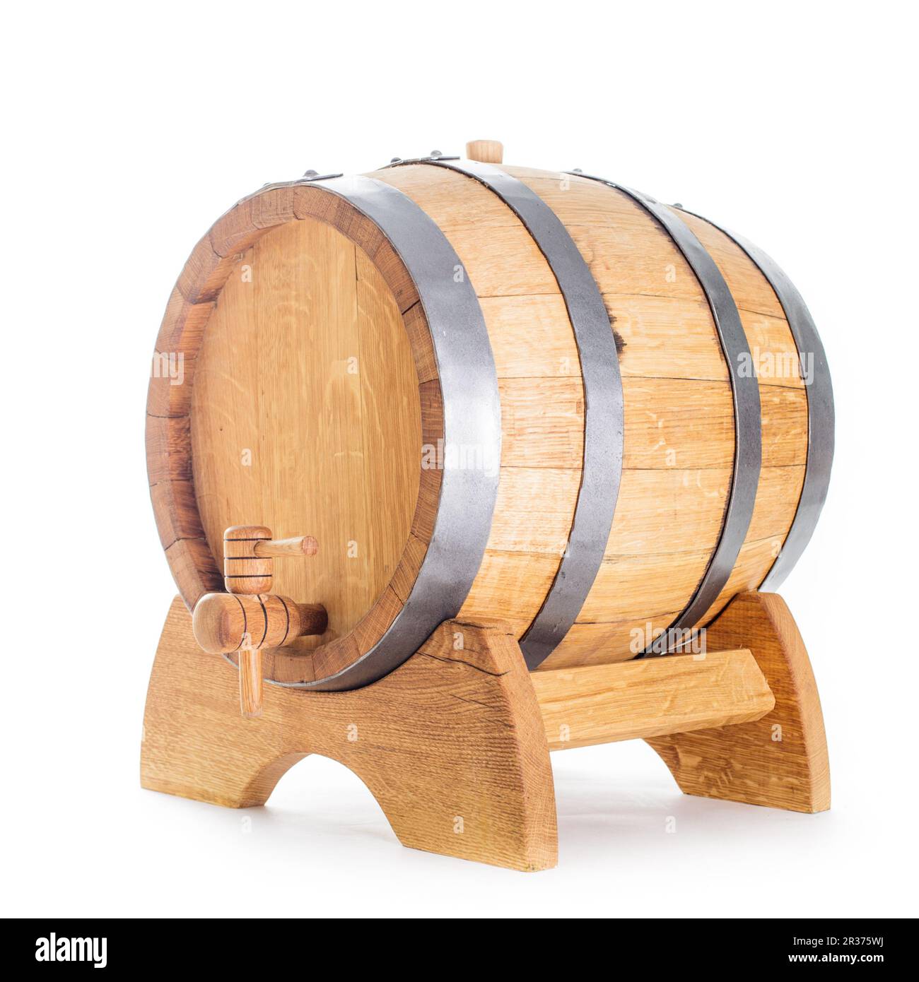 Holzfass für Wein Stockfoto