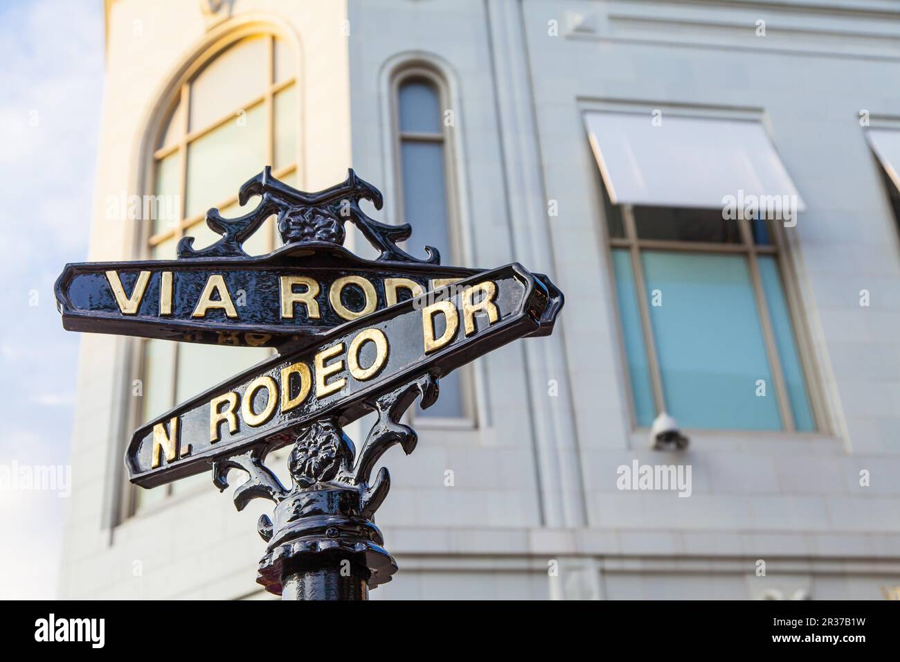 Berühmte Steetsigh Rodeo Dr in Los Angeles, der Luxus-block Stockfoto