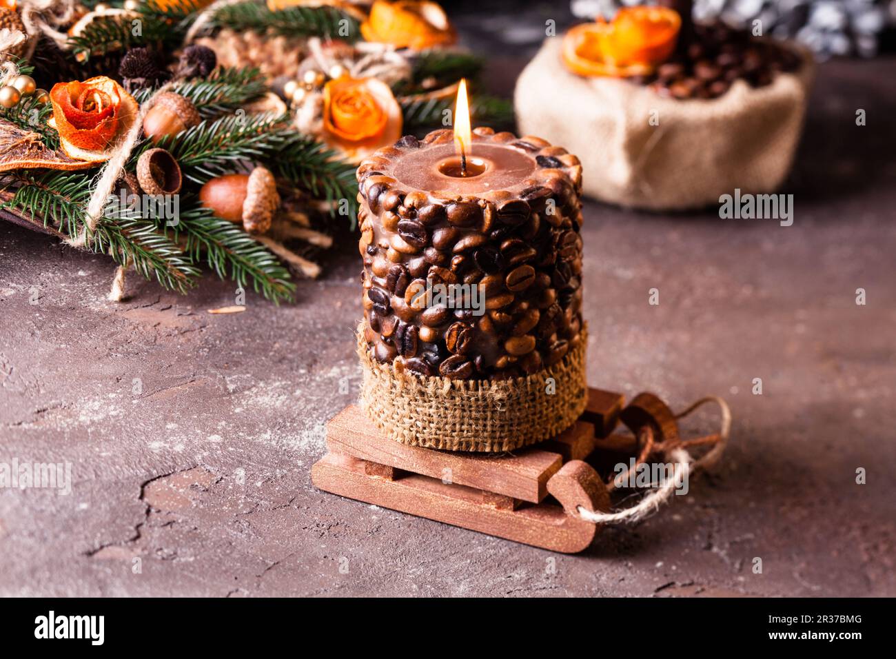 Weihnachtskerze Stockfoto