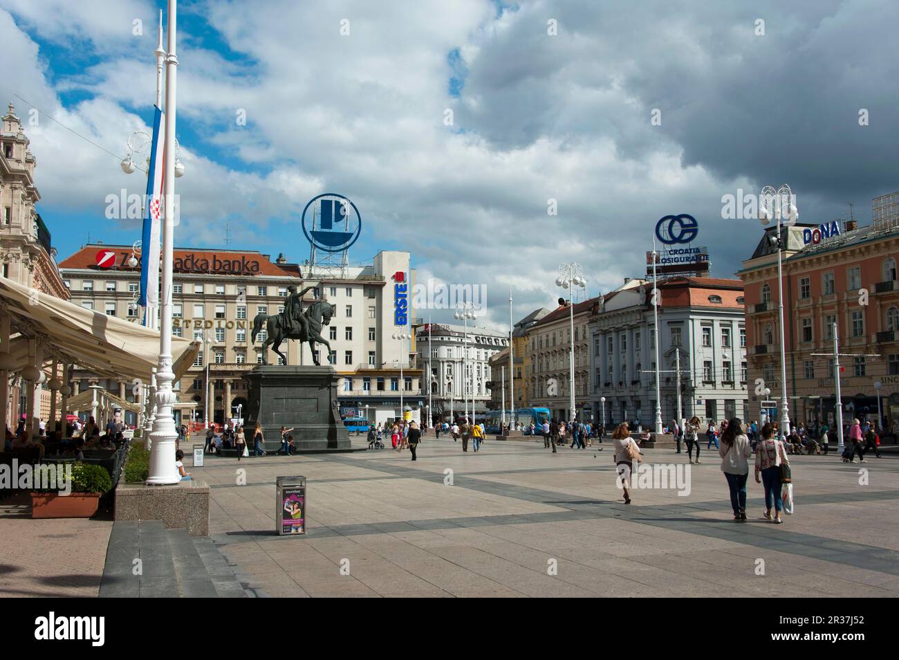 Ban Jelacic Square, Zagreb, Kroatien, Unterstadt Stockfoto