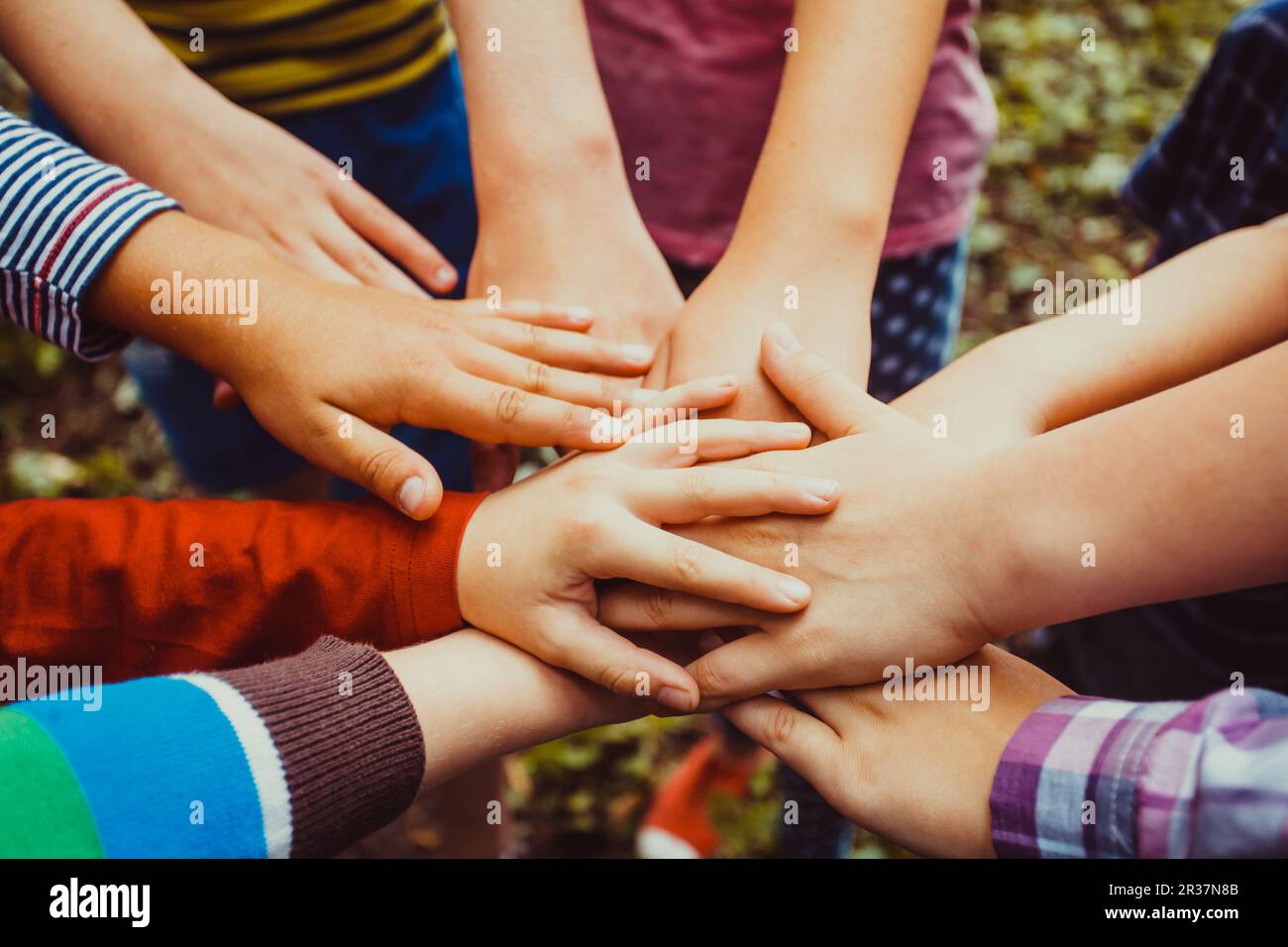 Wir sind stark, wenn wir zusammen Stockfoto