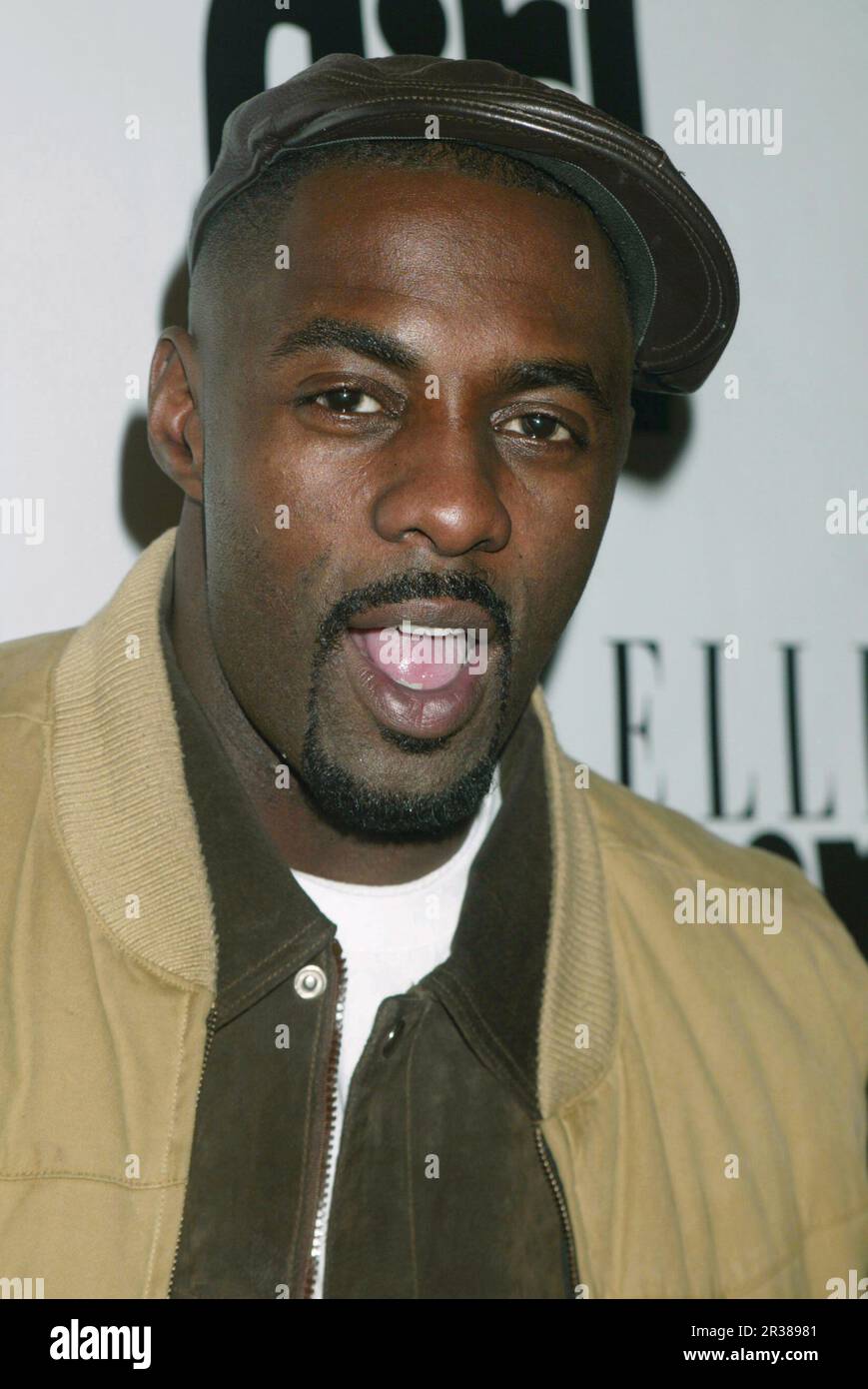 Idris Elba nimmt am 12. Februar 2003 an der Ellegirl-Veranstaltung „Eve in Concert“ in den ABC Studios am Times Square Teil. Foto: Henry McGee/MediaPunch Stockfoto
