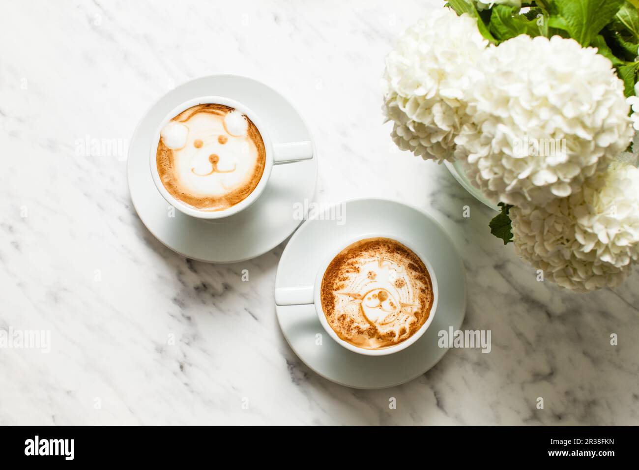 Latte Art Kaffee Stockfoto