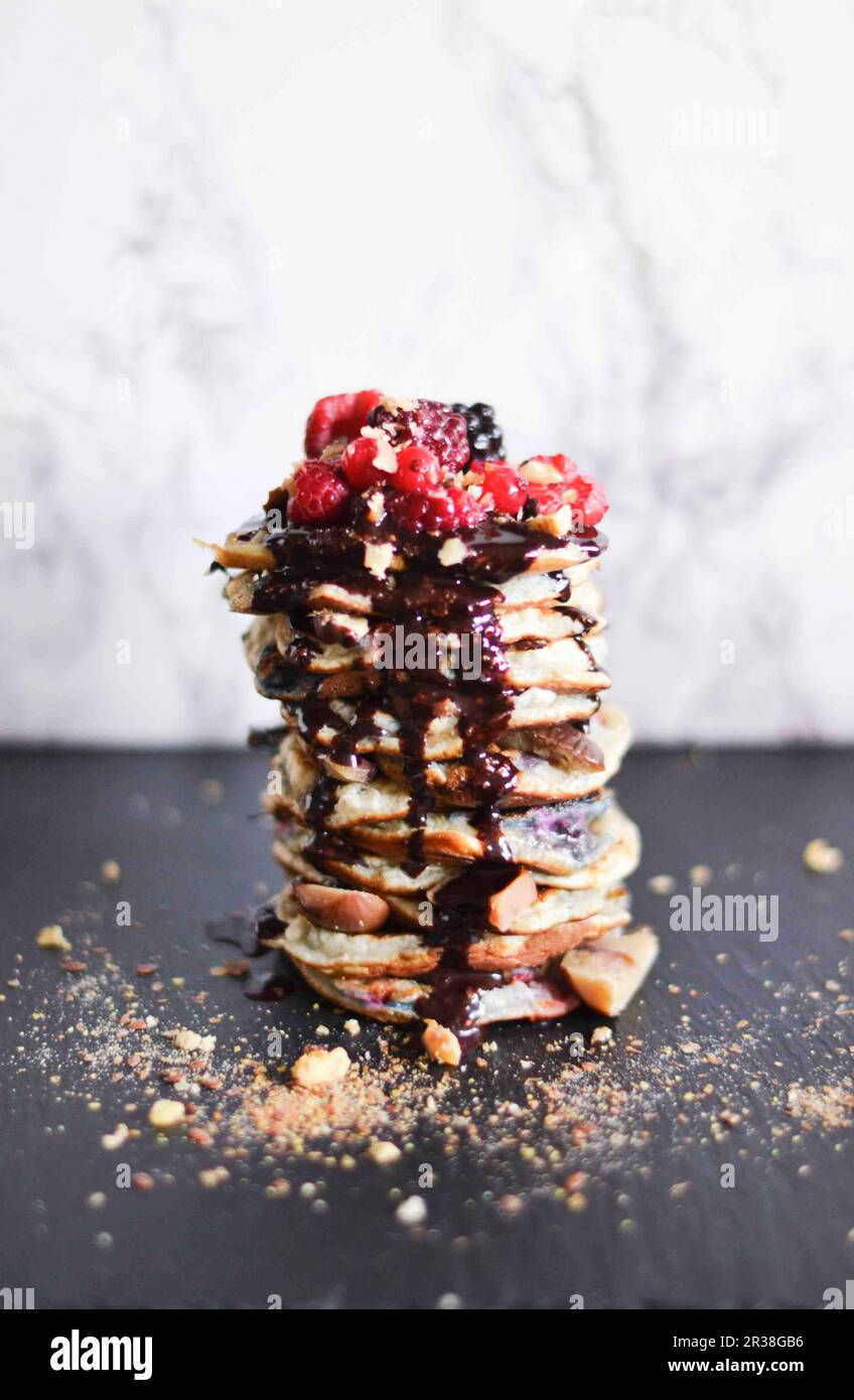 Beerenpfannkuchen Stockfoto