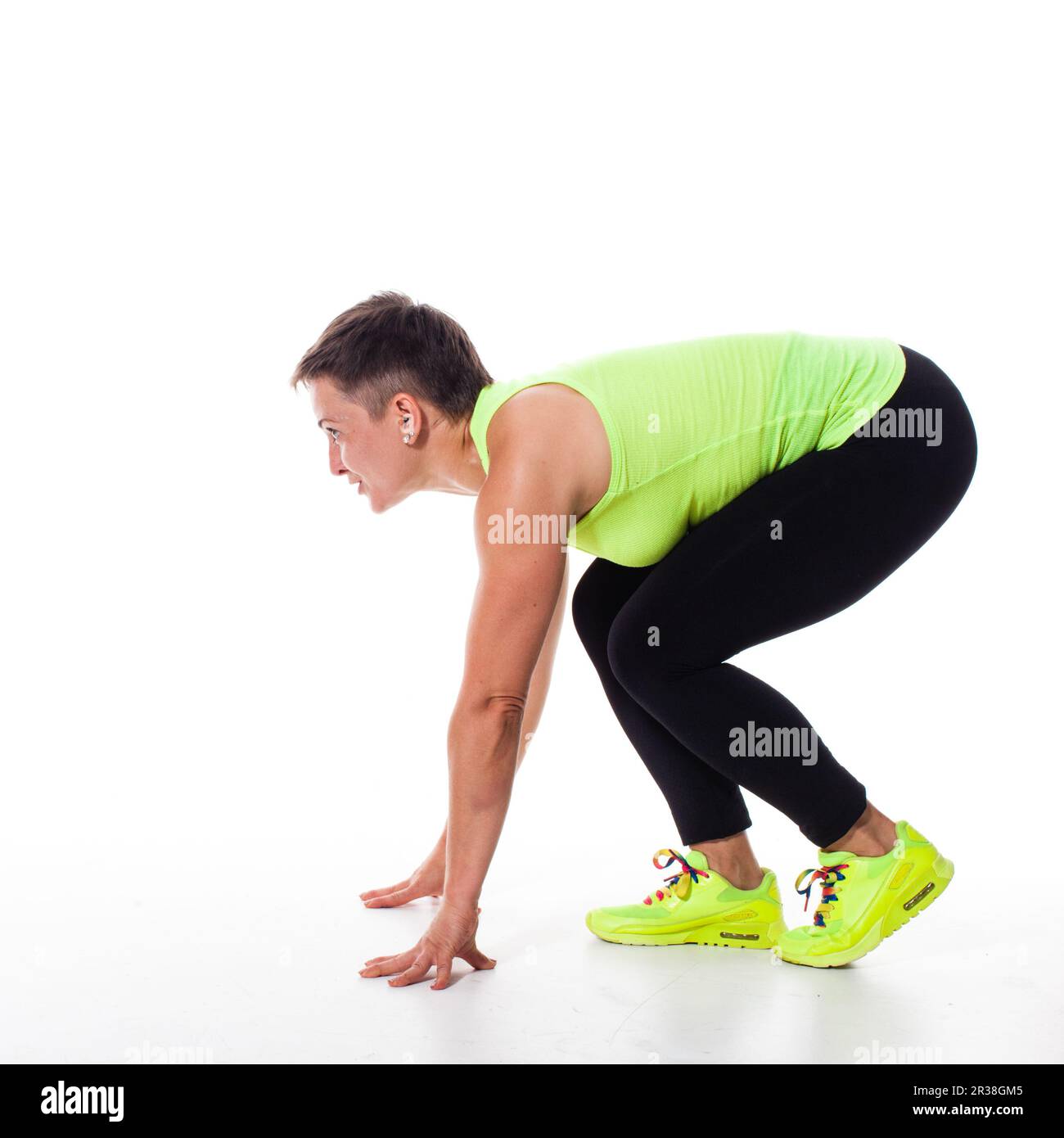 Hastig athletische Frau Stockfoto