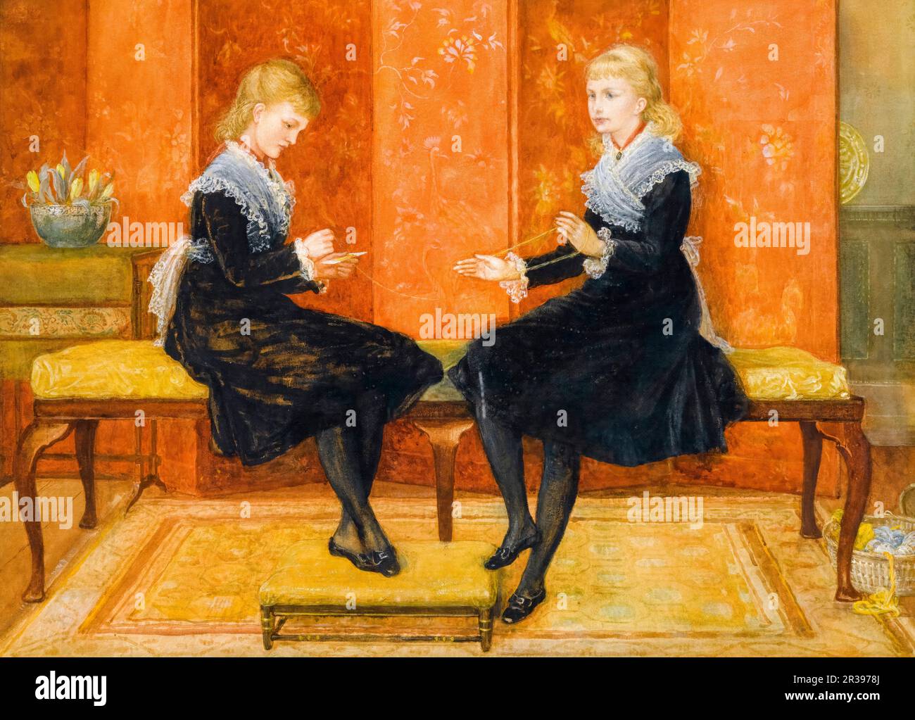 Walter Crane, Violet und Lily, die Töchter von Edmund Routledge, Porträtgemälde vor 1915 Stockfoto