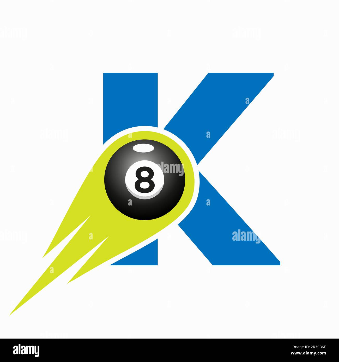 Logo des Billiard Sports Team Club mit Buchstabe K. Designvorlage Für Das Logo Des 8-Kugelpools Stock Vektor