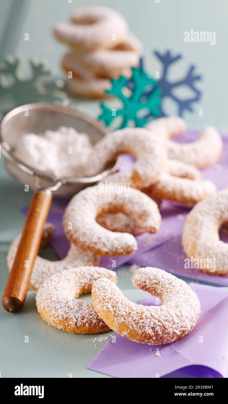 Vanille-Halbmond zu Weihnachten Stockfoto