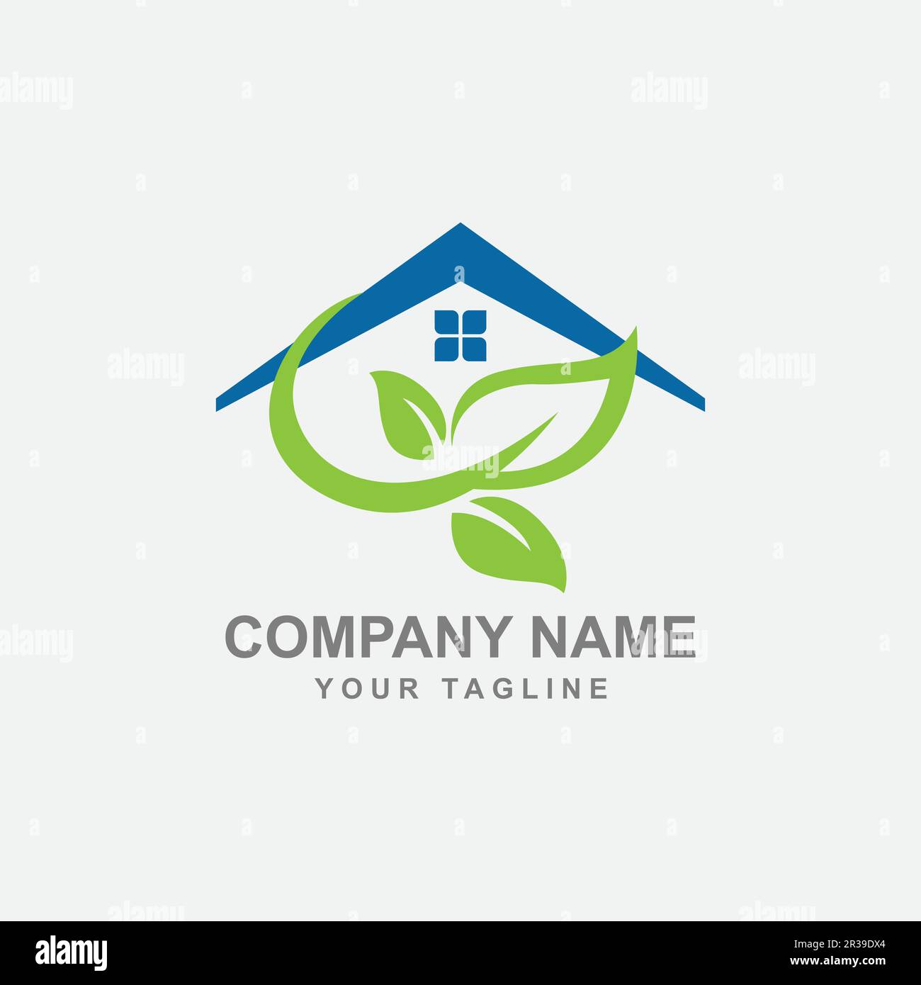 Vorlage für Logo-Designs von Home Nature. Haus kombiniert mit Blatt.EPS 10 Stock Vektor